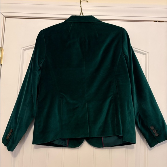 Talbots Rich Green Velvet Blazer - Size 16P - Picture 2 of 9